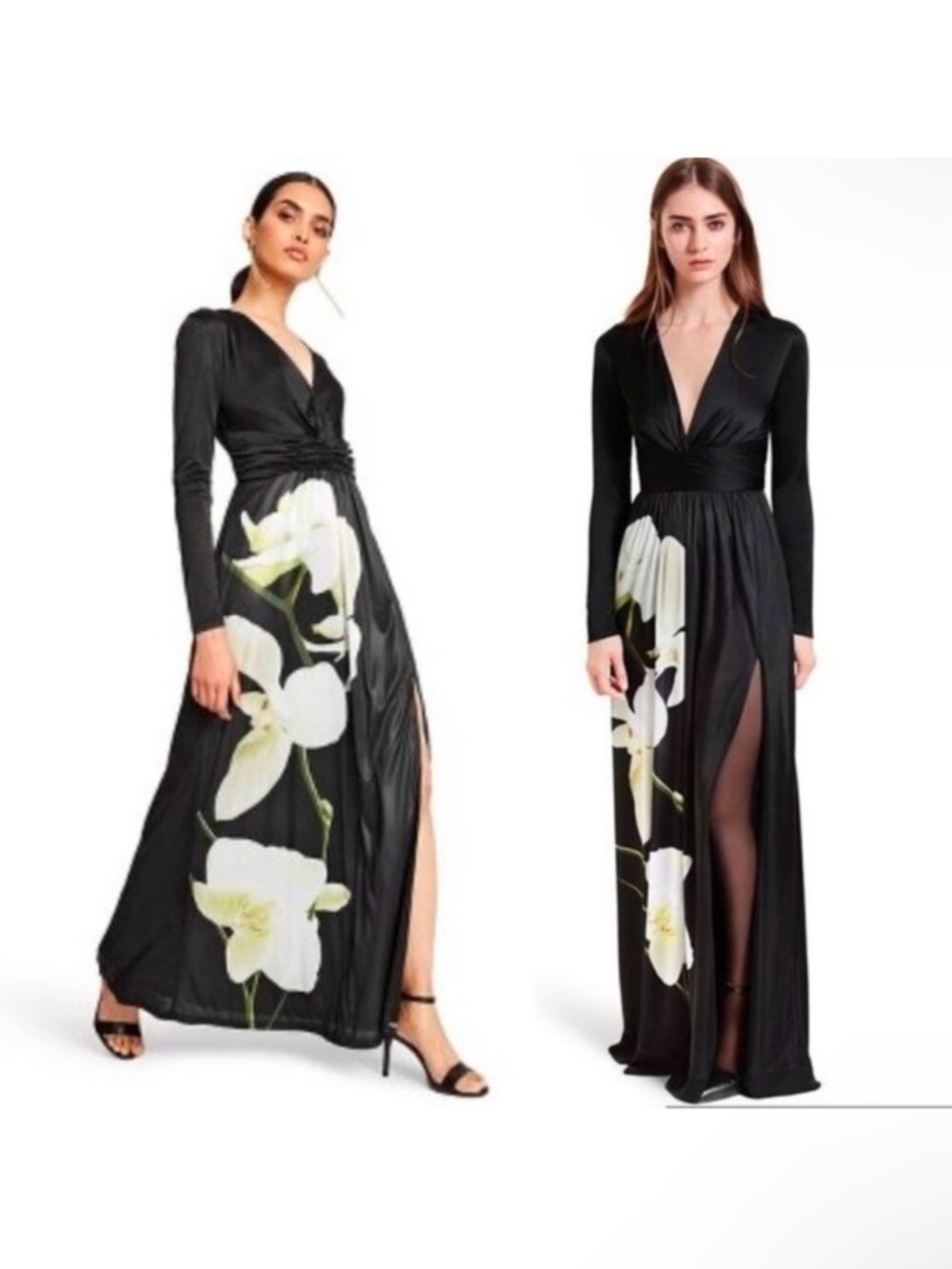 Altuzarra For Target Black Maxi Dress with White Floral Print. NWOT